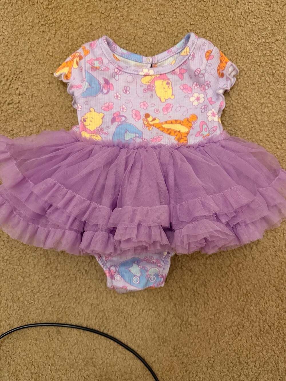 Disney Baby Winnie the Pooh Tutu Bodysuit Size 0-3M Purple